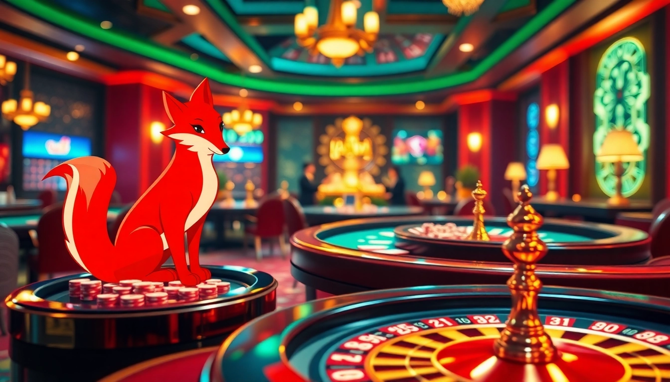 Experience thrilling play at fox888's vibrant casino tables with colorful chips and cards.