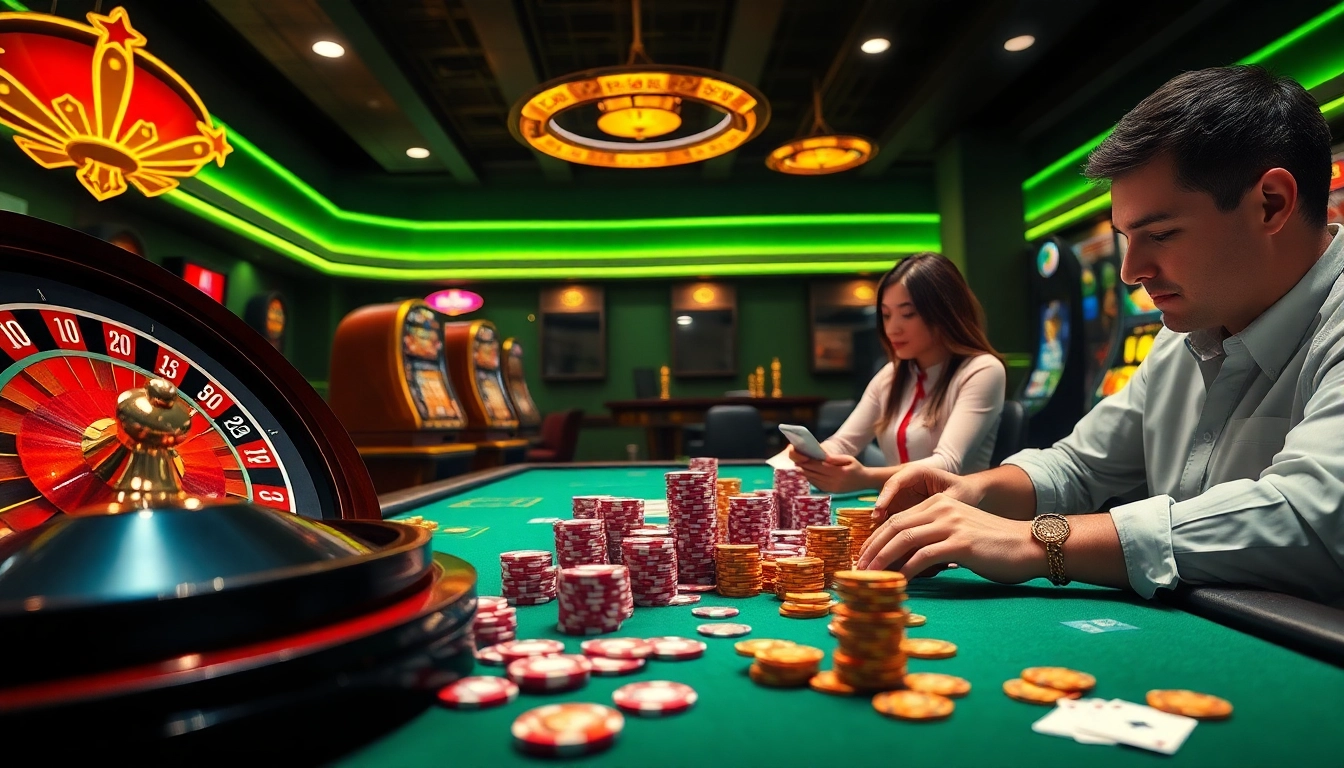 Engage with the thrilling world of gambling at trang chủ ww88, featuring poker tables, roulette wheels, and vibrant slot machines.