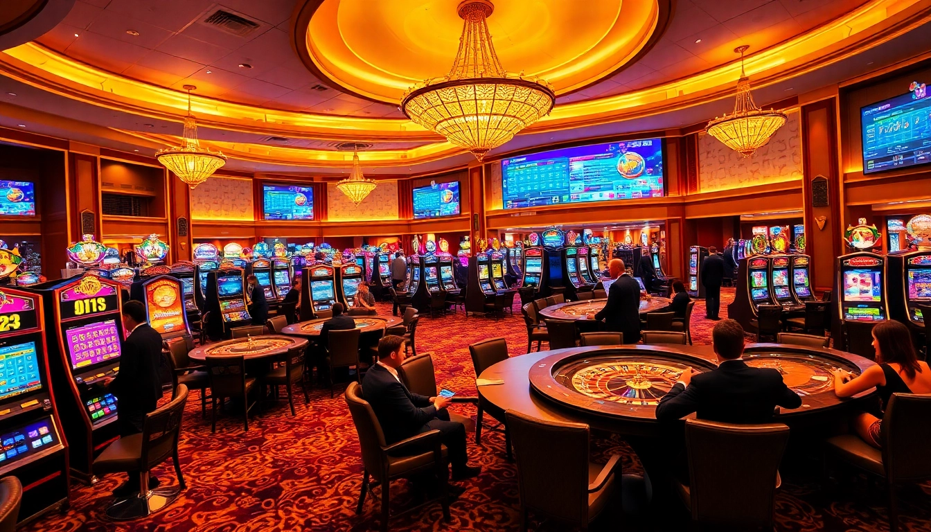 Experience the thrill at Mount Gold Casino with vibrant tables and slot machines.