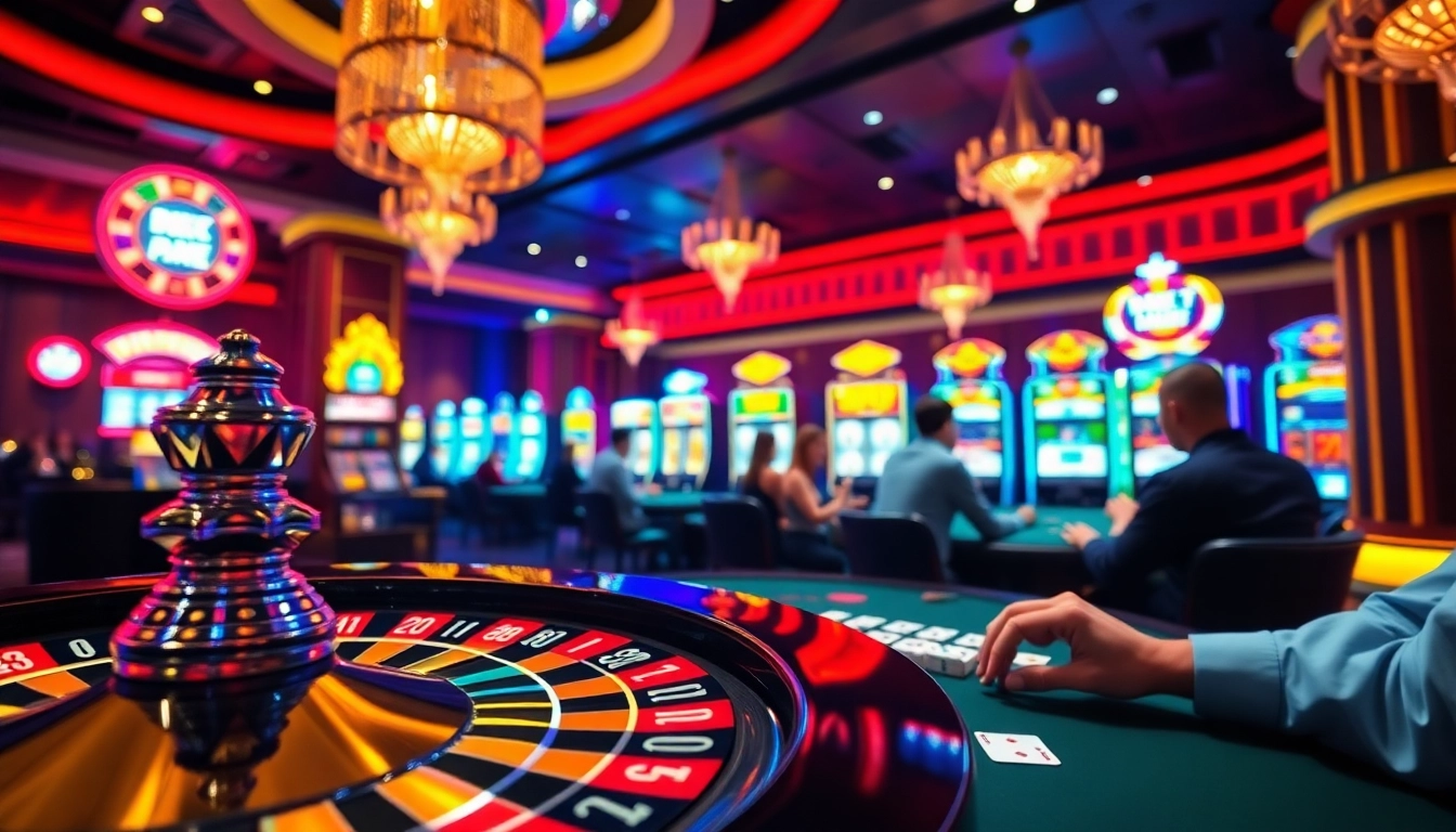 Exciting players strategizing in a game bài đổi thưởng at a lively casino table.