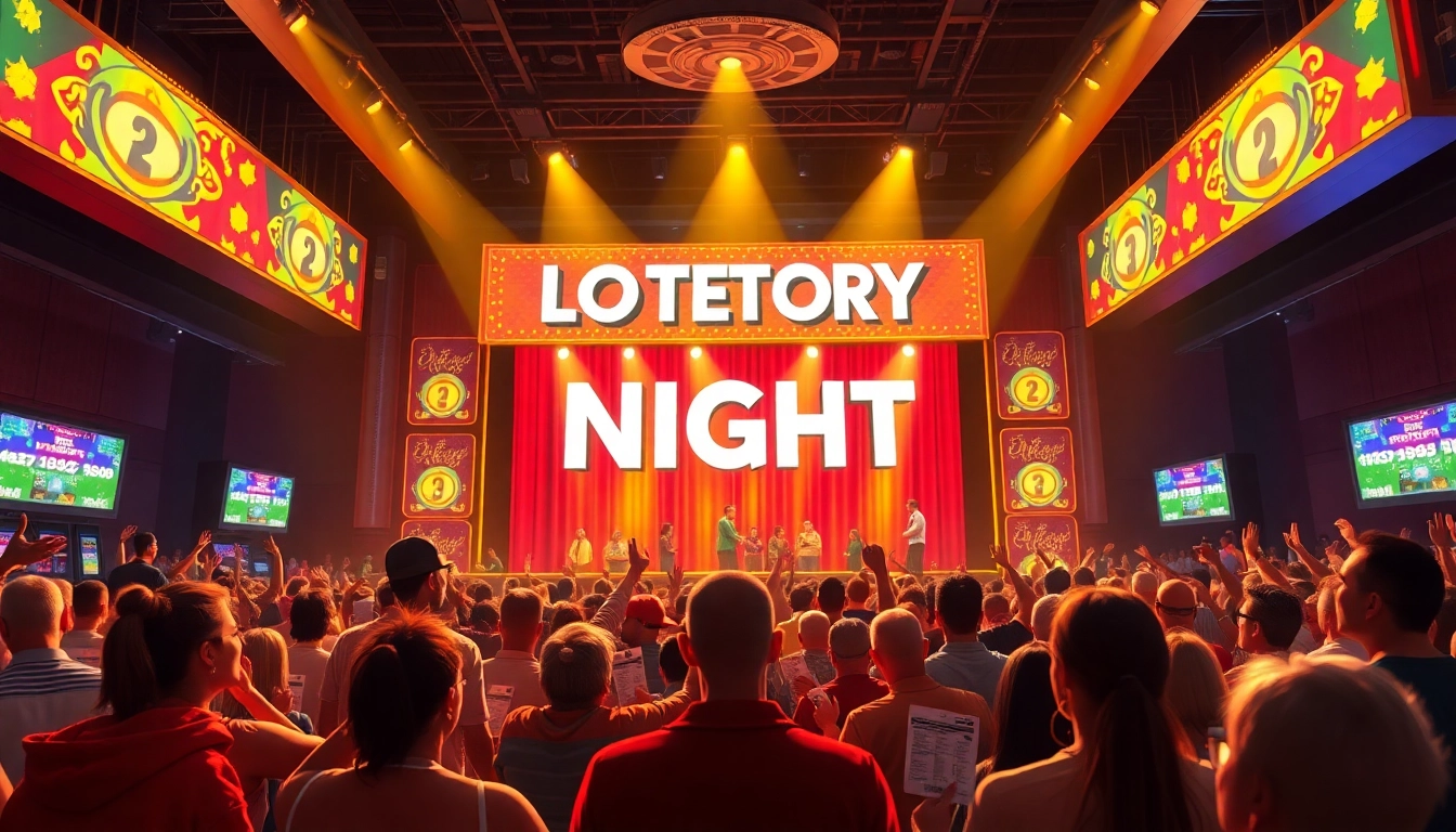 Cheering crowd at an exciting lottery event, celebrating dreams of winning big.