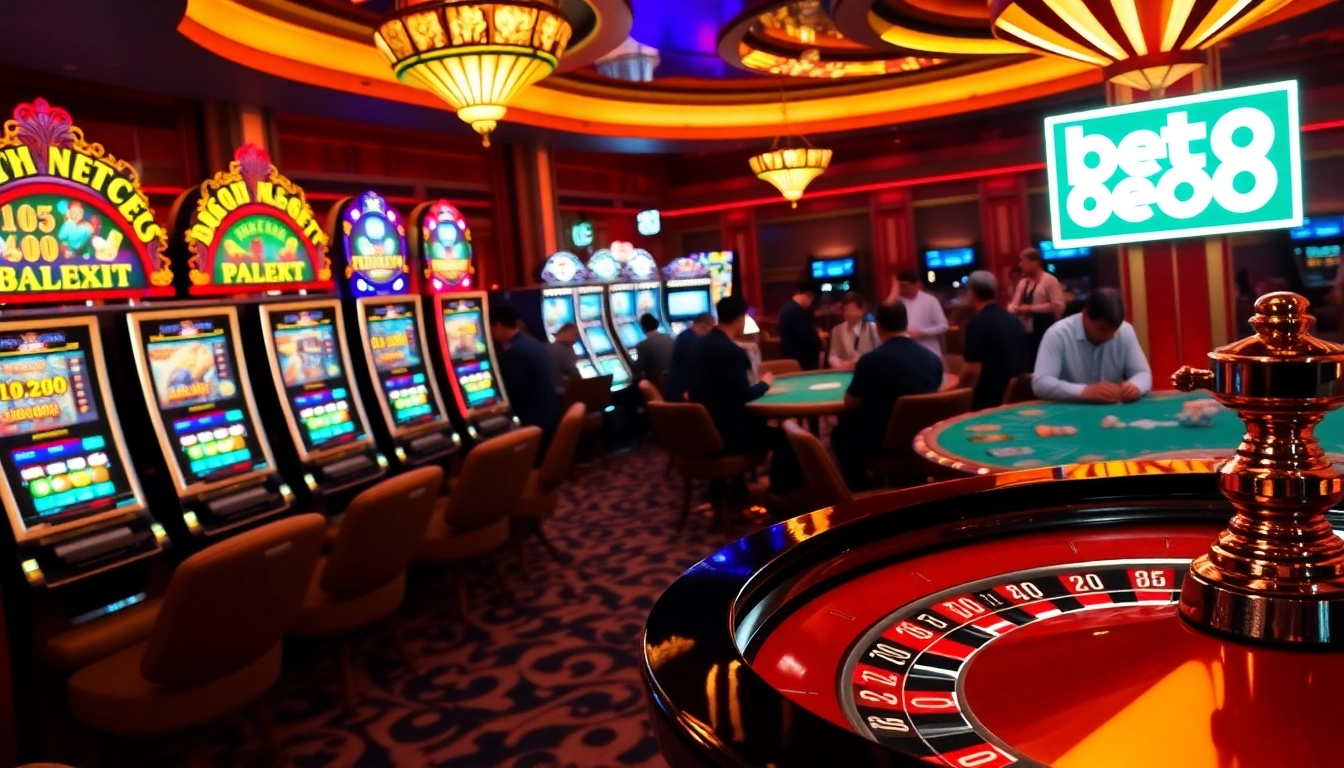 Witness the excitement of players at bet88vn.locker casino with vibrant slot machines and intense poker action.