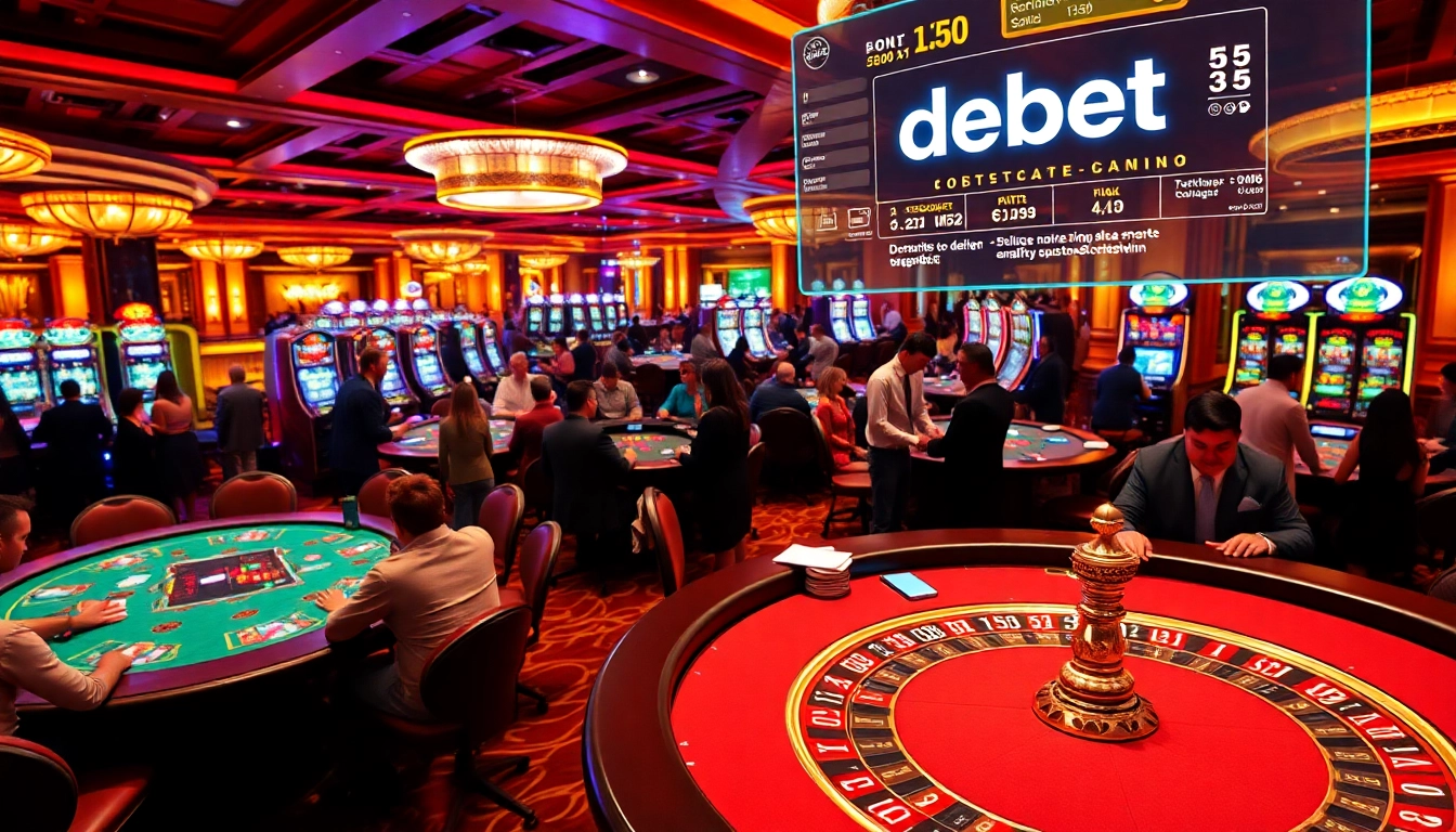 Experience the thrill of debet betting strategies at vibrant casino tables with lively players and shimmering slot machines.