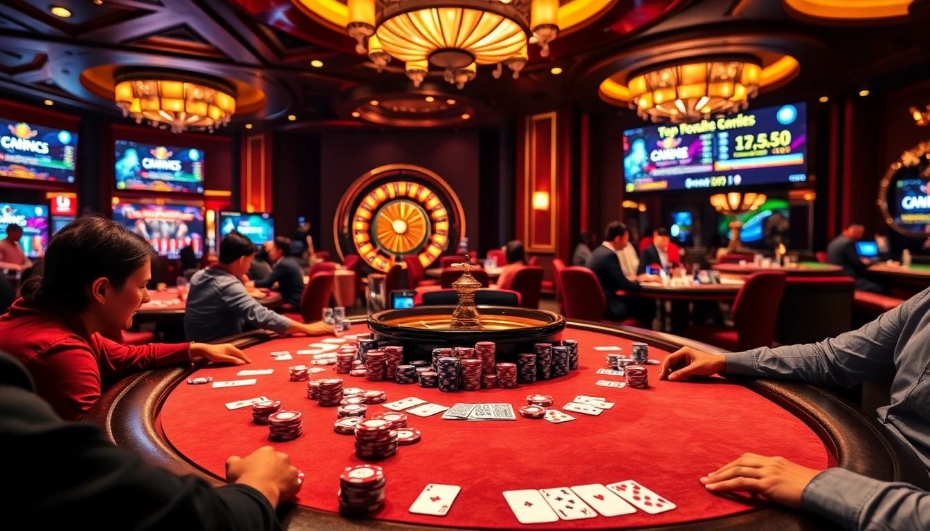 Experience the thrill of the top 10 game bài đổi thưởng at this vibrant casino setting.