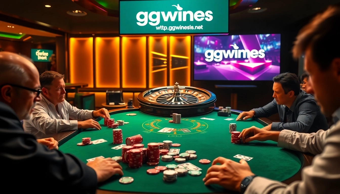 Experience thrilling poker moments at https://ggwines.net/ as players engage with chips and cards.