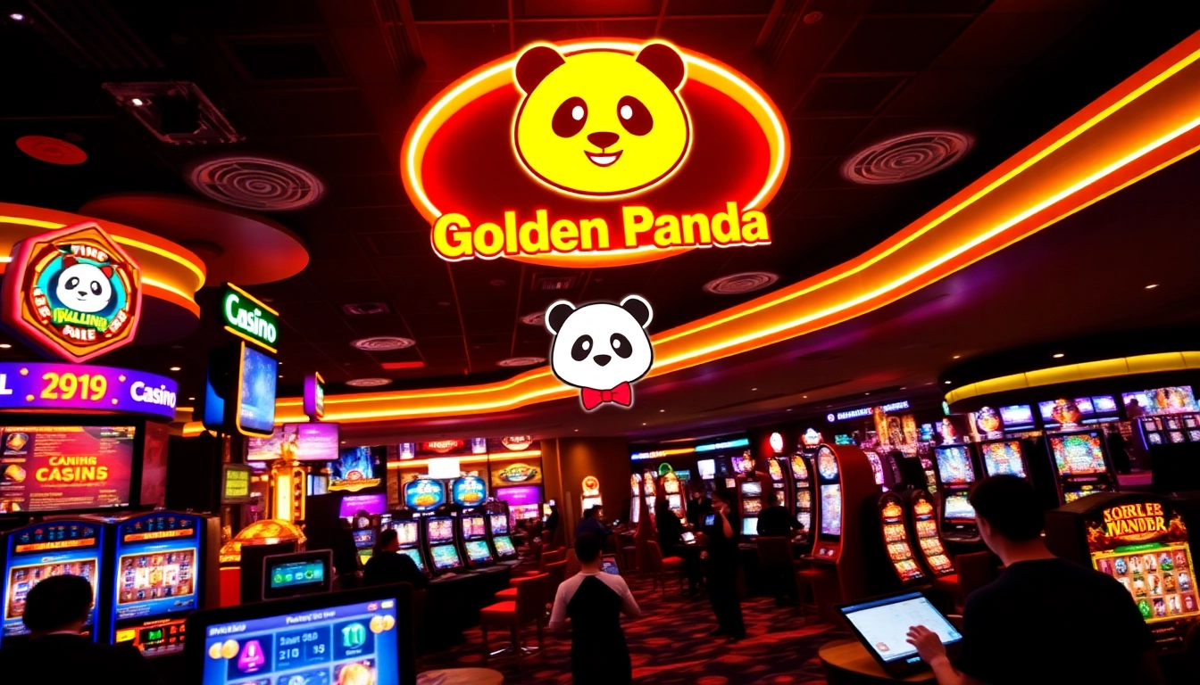 Experience the thrill of Gloden Panda Casino with players enjoying top games in a vibrant atmosphere.